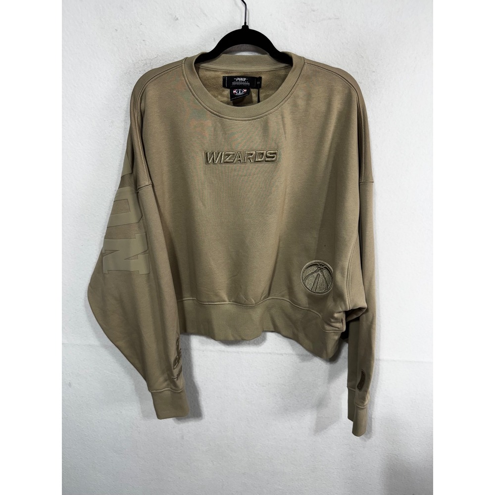 Pro Standard Wingspan Brush Back Taupe Washington Wizards Cropped Sweatshirt NBA